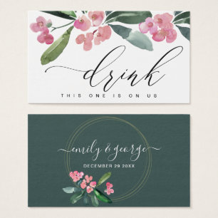 BOHO PINK CHRIST THORN BLOOM WEDING GETRÄNKTICKET