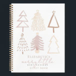 Boho Pink Christmas Trees Baby Shower Notizbuch<br><div class="desc">Dieses hoteleigene "fröhliche kleine Babydusche"-Gästebuch mit Weihnachtsbäumen in staubigen Rosatönen. Personalisieren Sie es für Ihre Bedürfnisse. In meinem Geschäft finden Sie passende Produkte.</div>