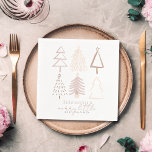 Boho Pink Christmas Trees Baby Shower Serviette<br><div class="desc">Diese niedliche Boho "fröhliche kleine" Weihnachtsferien Mädchen's Baby-Duschpapier serviert Weihnachtsbäume im Schatten von staubigen rosa. Personalisieren Sie es für Ihre Bedürfnisse. In meinem Geschäft finden Sie passende Produkte.</div>