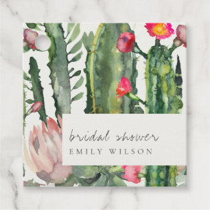 BOHO PINK FLORAL DESERT CACTI FAUNA BRAUTPARTY GESCHENKANHÄNGER