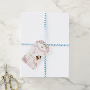 Boho Pink Floral Girl FIRST Heilige Kommune Kreuz Geschenkanhänger