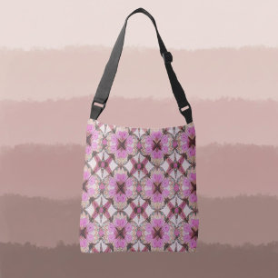 Boho Pink Floral Tragetaschen Mit Langen Trägern