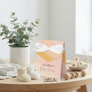 Boho Pink Gelb Schriftzug Individuelle Babyparty Geschenkschachtel
