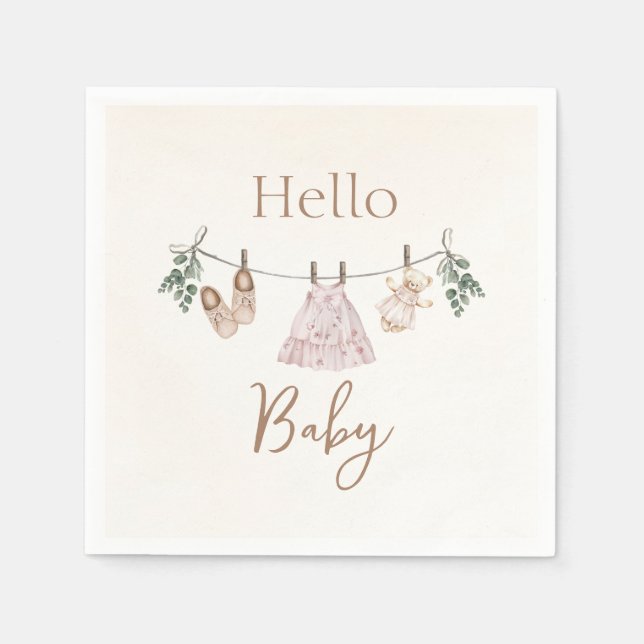 Boho pink Girl Baby Clothes Serviette (Vorderseite)