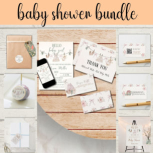 Boho Pink Girl Baby Kleidung Baby Dusche Willkomme Poster
