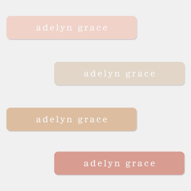Boho Pink Girl Name Labels Etiketten (Gruppe)