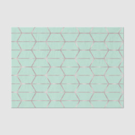 Boho Pink Hexagon Gold Geometric Glam Sweet 16 Seidenpapier