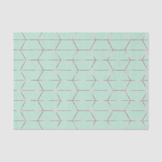 Boho Pink Hexagon Gold Geometric Glam Sweet 16 Seidenpapier (Vorderseite)