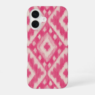Boho Pink Ikat Design iPhone 16 Fall Hülle