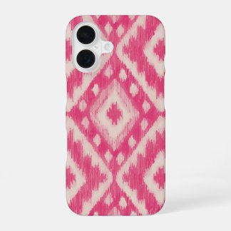 Boho Pink Ikat Design iPhone 16 Fall Hülle