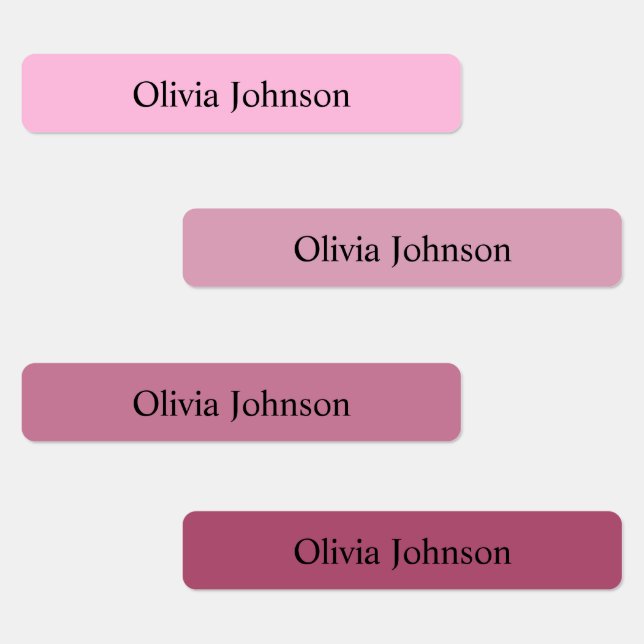 Boho pink Kids Waterproof Name Labels Etiketten (Gruppe)