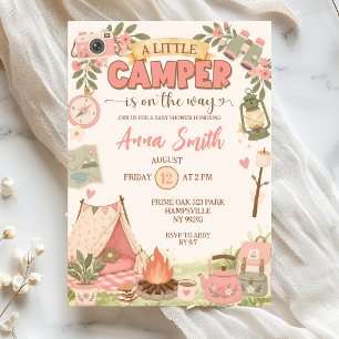 Boho Pink Kleiner Camper auf dem Weg Baby Shower Einladung