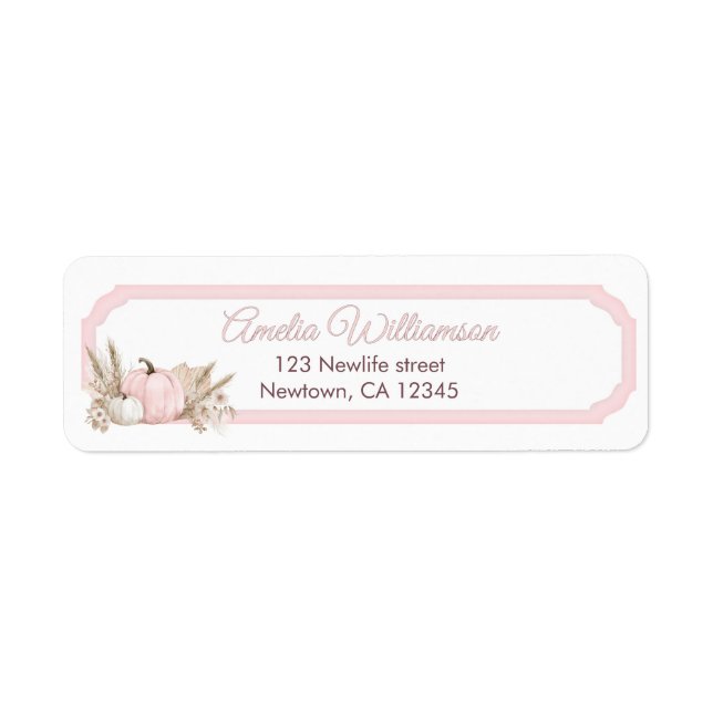 Boho Pink Kürbis 1. Geburtstag (Vorne)
