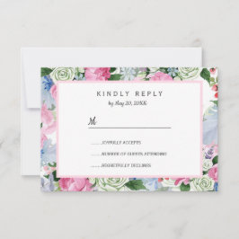 Boho pink lavender blauen Wiesenliebhaber Hochzeit RSVP Karte