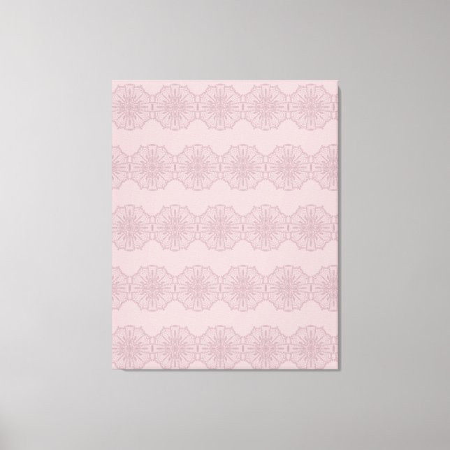 Boho Pink Mandala Handgezeichnete Kunst Leinwand (Vorderseite)