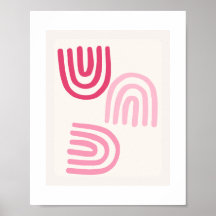 Boho Pink Minimalistische Wandkunstposter