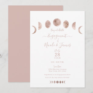 Boho Pink Mondphasen Moderne Minimal Hochzeit Verl Einladung