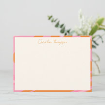 Boho Pink Orange Abstrakt Marmor Personalisierter 