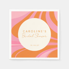 Boho Pink Orange Abstraktes benutzerdefiniertes Br Serviette