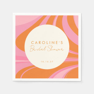 Boho Pink Orange Abstraktes benutzerdefiniertes Br Serviette