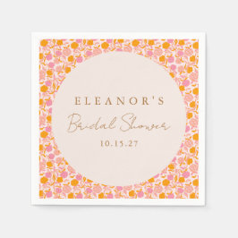 Boho Pink Orange Niedliches Brautparty Serviette