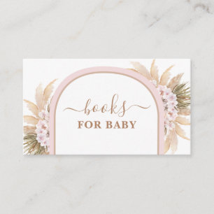 Boho Pink Pampas Grass Books for Baby Girl Card Begleitkarte