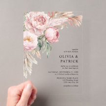 Boho Pink Peonies & Pampas Grass Floral Wedding