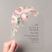 Boho Pink Peonies & Pampas Grass Floral Wedding