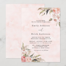 Boho Pink Peony Pampas Grass Wedding