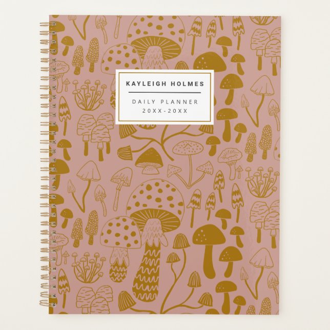 Boho Pink Pilzplaner Planer (Vorderseite)