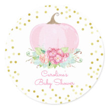Boho Pink Pumpkin Gold Dots Baby Girl Dusche