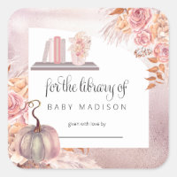 Boho Pink Pumpkin | Pampas Grass Baby Buchzeichen