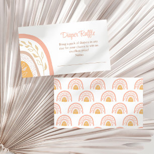 Boho PInk Rainbow Diaper Raffle Umschließkarte Begleitkarte
