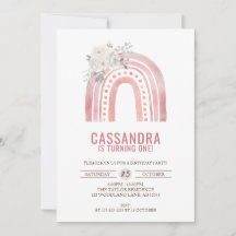 Boho Pink Rainbow Geburtstag, Rose 1. Geburtstag