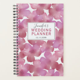 Boho Pink & Red Floral Muster Hochzeitsplaner Planer