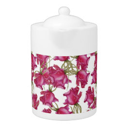 Boho Pink Roses Wasserfarben Muster Handgemalt