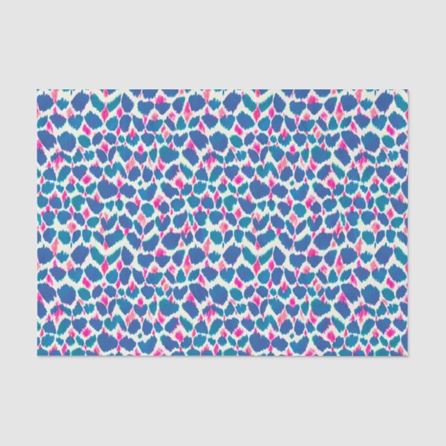 Boho Pink und Blue Brushstrokes Seidenpapier (Vorderseite)