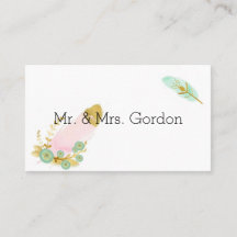 Boho Pink und Gold Feathers