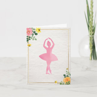 Boho Pink Wasserfarbe Brick Ballet Geburtstag Einladung