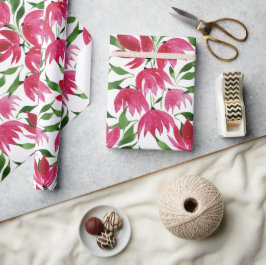 Boho Pink Watercolor Flolar Geschenkpapier