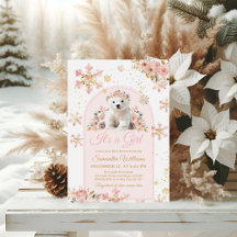 Boho Pink Winter Bear The Girl Baby Dusche
