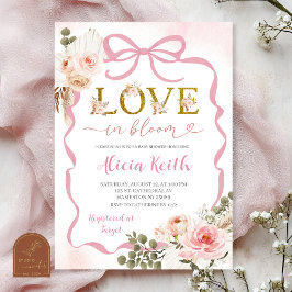 Boho Pinke Kokette Pampasgras-Baby-Party Liebe i Einladung
