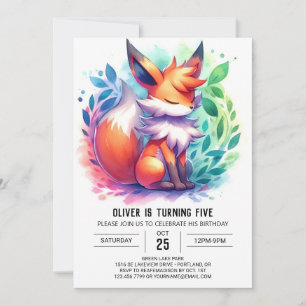 Boho Playful Fox Birthday Einladung