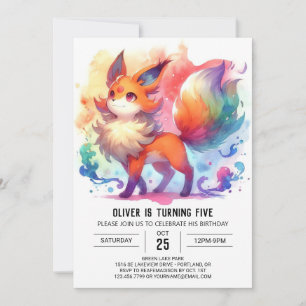 Boho Playful Fox Birthday Einladung