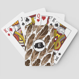 Boho Poker Cards - Personalisiertes Monogramm brau Spielkarten