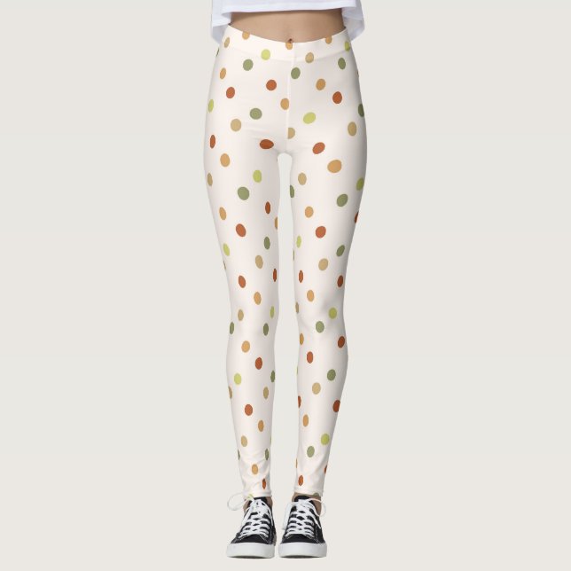 Boho Polka Dots Earthy Pattern  Leggings (Vorderseite)