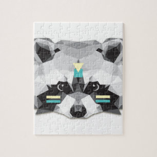 Boho poly raccoon