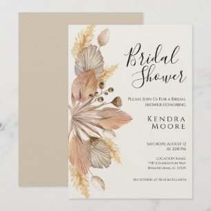 Boho Pompas Invitation à la douche nuptiale en her