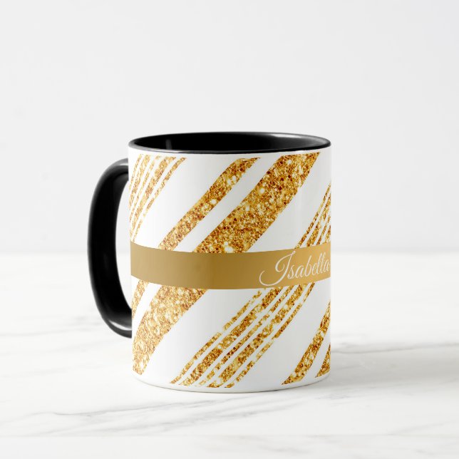 Boho Populäre Streifen-Kollektion für den weißen G Tasse (Vorderseite Links)