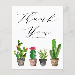 Boho Potted Cactus Abschluss Vielen Dank